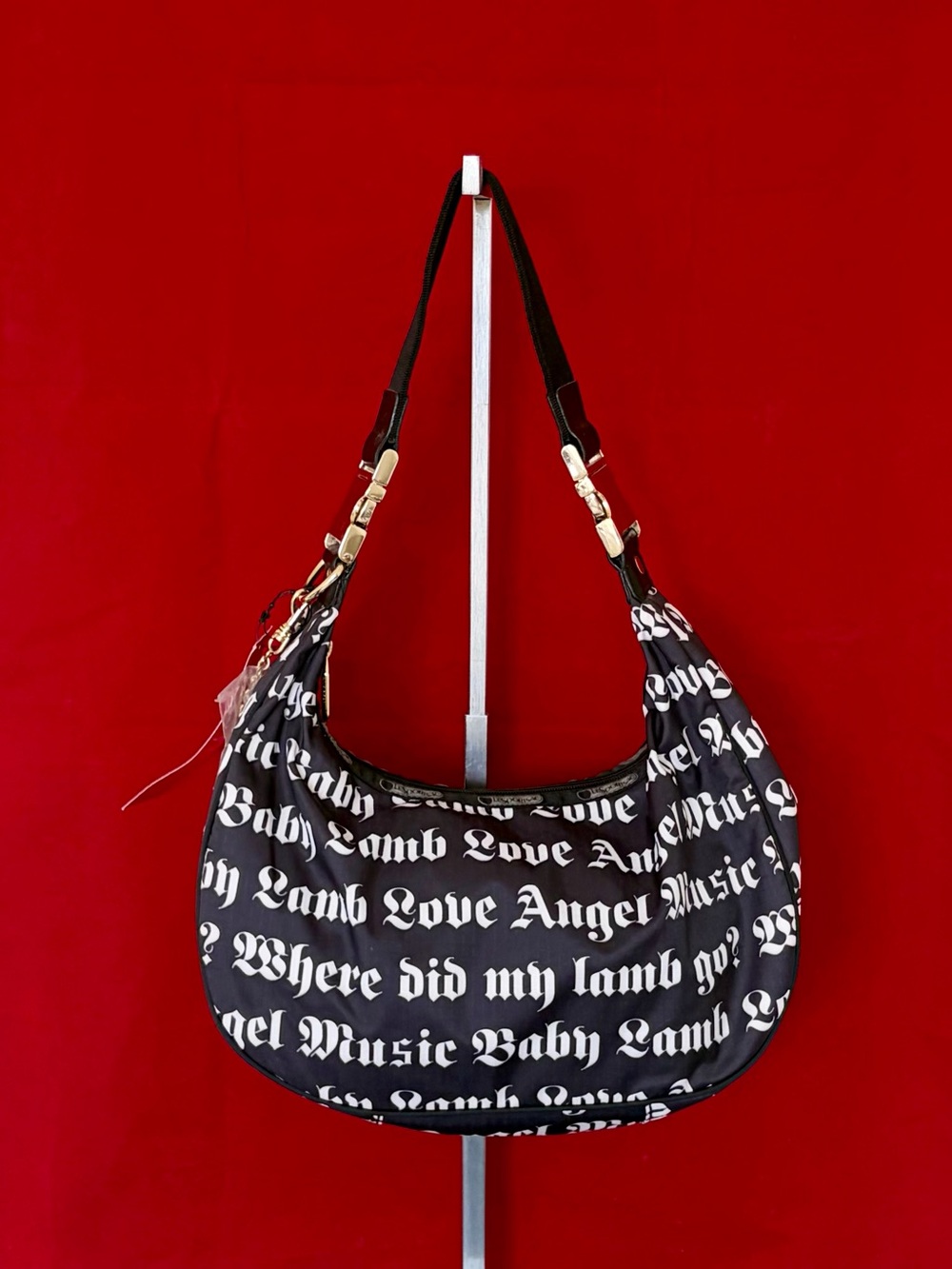 L.A.M.B. Gwen Stefani x LeSportsac 2003 Love Angel Music Baby Gothic Hobo Bag